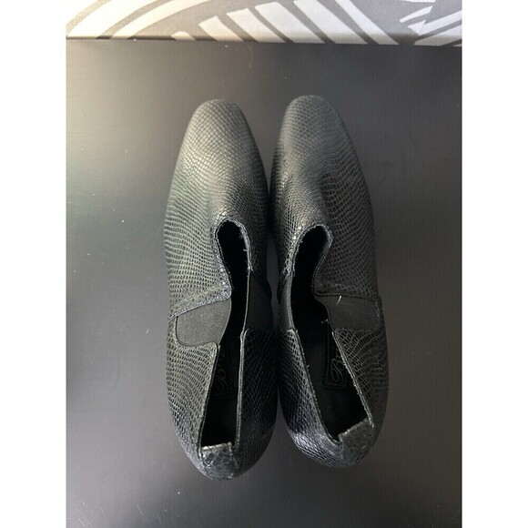 BRIGHTON Women's Trill Black Snakeskin Embellished Heel Booties Size 10 - Picture 4 of 8